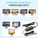 Replacment for LG Monitor Power Cord 19V DC Power Supply for LG Electronics 27" 24" 23" 22" 20" 19" LCD LED HD TV Monitor Widescreen Power Adapter Cord