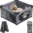 Loobani Foldable Dog Playpen Indoor/Outdoor,1 Min Setup Whelping Box, 690D Oxford Fabric & Reinforced Steel/Iron Frame, Portable Puppy Playpen with Rugged Carry Bag for Home &Travel-43.3"x43.3"x26.77"