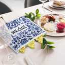 Mindsoft 2 Pcs Passover Afikoman Bags set Passover Seder Afikomen Holder Rustic Matzah Afikoman Cover Bags with 3 Layers Compartment for Pesach Jewish Holiday Party Decor Gifts (Porcelain)
