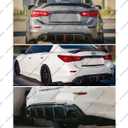 20142017 Compatible with Infiniti Q50, Rear Bumper Diffuser with V2 LED Brake Light, Carbon Fiber Pattern Wheel X