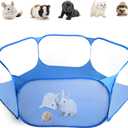 Guinea Pig Cage Rabbit Cage Indoor with Mat Playpen Perfect Size for Small Animal Pet Play Pen Easy to Clean Exercise Yard Fence Portable Tent for Hamsters, Chinchillas, Hedgehog, Puppy, Cats (Skyblue)