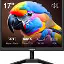 17 Inch Computer Monitor, 4:3 1280x1024 Small Desktop Square Monitor with VGA HDMI, VESA Wall Mountable, Built-in Speakers for Office POS Raspberry Pi Industrial