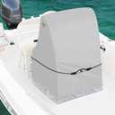 Boat Center Console Cover - 1200D Waterproof, Windproof Elastic Strap, Heavy Duty Marine Grade Polyester - Gray, 30" L x 40" W x 44" H (M: 30" L x 40" W x 44" H)