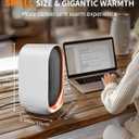 Space Heater, Portable Heater for Indoor Use, Small Electric Heaters with Overheat & Tip-Over Protection, Mini Desk Heaters for Office Bedroom Bathroom, Compact & Efficient Heating, White