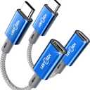 2 Pack Lightning to USB C Adapter, Fast Charging & Data Sync Adapter for iPhone 17 16 15 Pro Max Plus to USB-C, Compatible with Samsung S25/S24/S23, Not for Audio/OTG (Blue)