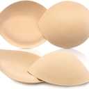 Nimiah Bra Inserts Breast Enhancers - 2 Pairs Push up Swimsuit Pads Add Cups Size Instantly Fits AB, C, D Cup (Beige)