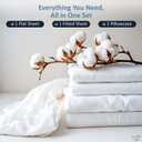 Cottington Lane 100% Cotton Twin Sheet Set, 4 Piece White Luxury Hotel Quality Sheets, Deep Pocket Fits 8-16 Inch Mattress, Breathable, Durable, Cooling Sheets with Crisp Cotton Feel