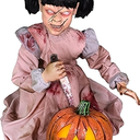5.3FT Halloween Standing Decoration with LED Lights & Sound – Spooky Animated Prop with Glowing Eyes, Scary Sounds & Movable Body – Indoor Outdoor Halloween Party Yard Garden