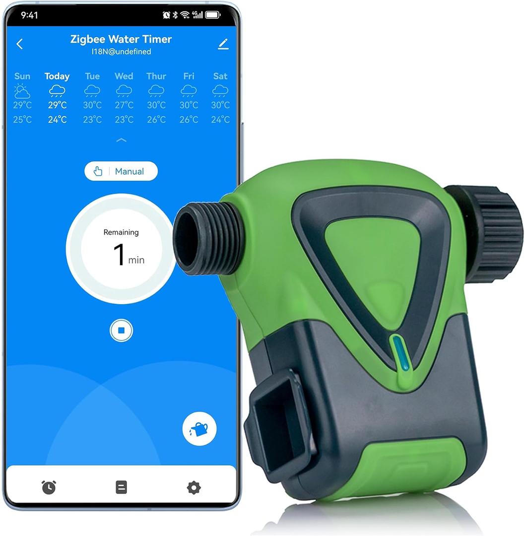 Sprinkler Timer Smart Water Timer: Zigbee Hose Watering Timer, Automatic Irrigation System Controller, App Remote Control, Tuya Zigbee Hub Required, Smart Irrigation Controller for Outdoor Watering