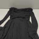 HOCILLE Women's Sexy Off Shoulder Bodycon Mini Dress Mesh Long Sleeve Wrap Tie Waist Ruched Party Dresses (Black) S