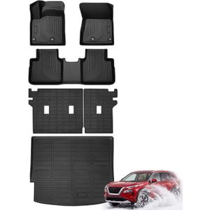 Car Floor Mats for Nissan Rogue 2021-2025 2026, Not for Sport, Black