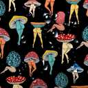 Funny Mushroom Butt Shower Curtain, Fun Cute Sexy Butt 70S 80S Fabric Shower Curtains for Bathroom Hippie Psychedelic Aesthetic Colorful Unique Cool Cloth Black Shower Curtain with 12 Hooks 47X64IN