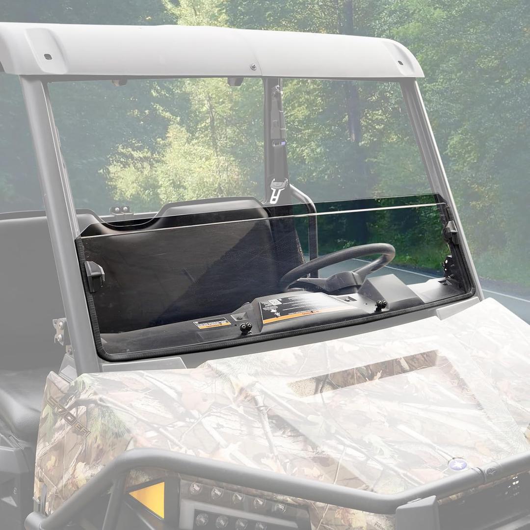 A & UTV PRO Half Windshield for Polaris Ranger 570/Crew Midsize 2015-2023, Ranger Midsize SP 570/Crew 2022 2023, Ranger 500 Midsize 2017-2023 Accessories, Clear Polycarbonate Construction Window, 1PC