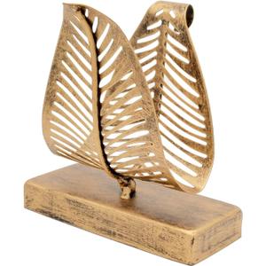 OwlGift Freestanding Modern Napkin Holder with Leaf Design, Tabletop Tissue Dispenser, Countertop Napkin Storage Organizer  Bronze (One Size)