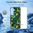 Compatible with Samsung Galaxy S25 Case - Nutral Green Plants Flowers Moth Insect Design Shockproof Soft TPU Cover Clear Case for Women Girls Boys Men