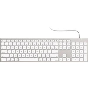 All-Aluminum Wired Keyboard for Apple Mac OS,Plug-n-Play Cable Connection in USB-A+C Port,Full Size USB Keyboard with Numeric Keypad for iMac/Mac mini or MacBook Pro/Air Laptop (White)