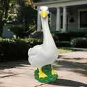Porch Goose Statue Garden Dcor - Large Outdoor Goose Sculpture, Resin 20 High Duck Figurine Yard/Lawn/Patio Outdoor Decorations, Housewarming Birthday Gifts
