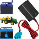 12V Battery Charger for 12V Peg-Perego Battery John Deere Ground Force Tractor John Deere Gator XUV Polaris RZR 900 Powered Ride On Car Replacement Power