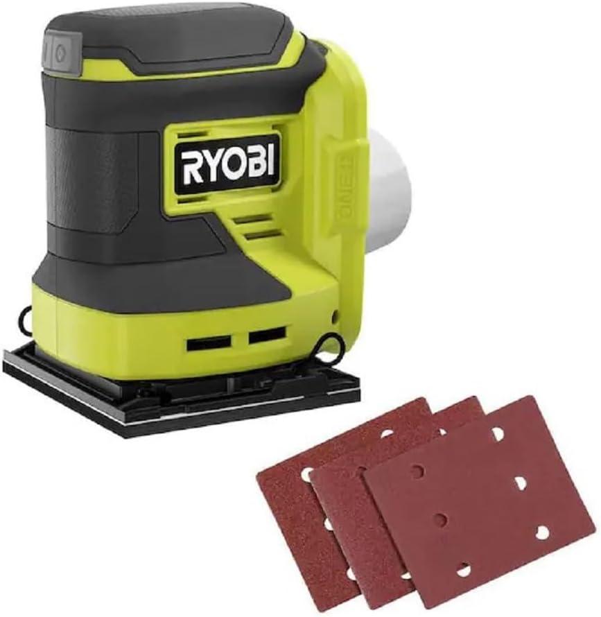 RYOBI ONE+ 18V Cordless 1/4 Sheet Sander (Tool Only), PCL401B, Green