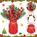 Jexine 12 Pcs Christmas Mason Jar Centerpieces Table Decor with Artificial Snow Pine Cone Red Berry Xmas Wooden Sign for Holiday Farmhouse Home Dining Table Kitchen Tiered Tray Decor