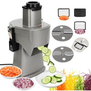 4 in 1 Commercial Vegetable Chopper Adjustable Thickness, Electric Vegetable Dicer Slicer Multifunctional Automatic for Onion Potato Cabbage Veggie Fruit Slicing Shredding Dicing and Slitting