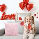 RIICFDD Beige Valentines Day Pillow Covers with 3D Plush Heart Design Reusable Pillow Cover Valentines Decorations 18 * 18 in Square Pillowcases for Wedding Anniversary Home Sofa Party Decor