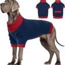 Great Dane Dog Sweater, Warm Stretchy Dog Sweater with Leash Hole, Winter Turtleneck Knit Sweaters for Extra Large Dogs, Thick Christmas Pet Sweaters Cold Weather, NavyBlue 5XL (XXXXX-Large (Chest 41"))