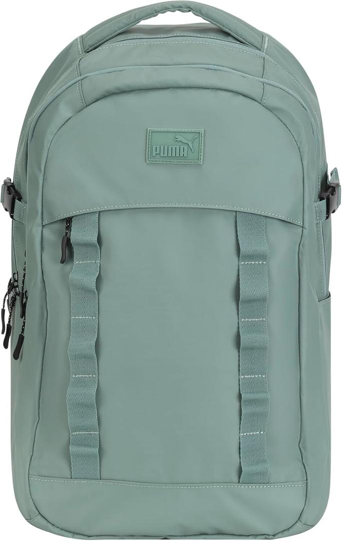 PUMA Coated Range Backpack with Padded Back & Adjustable Straps, Luggage Strap & Laptop Sleeve, Green Moon, One Size