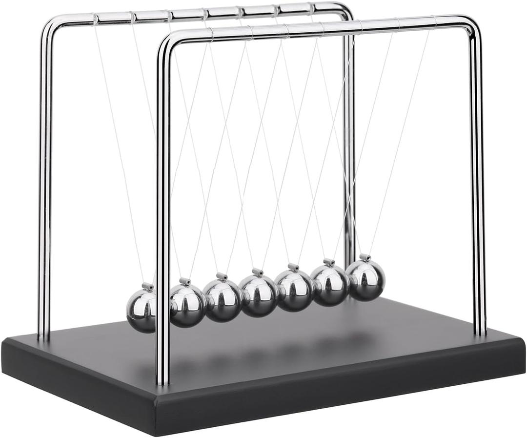 QLKUNLA Newtons Cradle Balance Balls Science Physics Gadget Desktop Decoration Kinetic Motion Toy for Home and Office(7 Beads) (7 Beads)