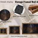 Vintage Gold Framed Enchanted Forest Wall Art, Gothic Magical Firefly Night Canvas Print Poster, Dark Academy Mystical Decor for Living Room Bedroom, Whimsical Nature Home Decoration, 24"l X 16"w