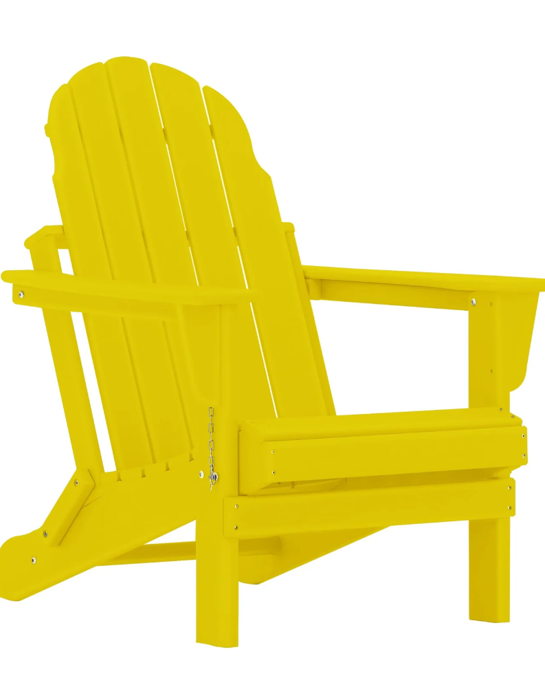 Restcozi Adirondack Chairs, HDPE All-Weather Adirondack Chair, Fire Pit Chairs (Folding, Yellow)
