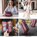 Strapurs Crossbody Wallet Case Compatible with Samsung Galaxy S22 5G RFID Blocking Card Holder Soft PU Leather Magnetic Snap Shoulder Strap Zipper Pocket Phone Case Fit for Galaxy S22 6.1" - Wine Red