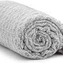 Americanflat 50x60 Throw Blanket - Soft and Breathable Cotton Throw Blanket for Couch, Bed, Chair - Decorative Blankets Perfect for Home, Office, or Outdoor Use - Grey and White Mini Diamond Design