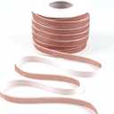 DINDOSAL Dusty Pink Velvet Ribbon 3/8 Inch Single Face Thin Dusty Rose Velvet Ribbon for Gift Wrapping, Christmas Decorations, Wedding, Hair Bows, Choker, Cafts, 25 Yards