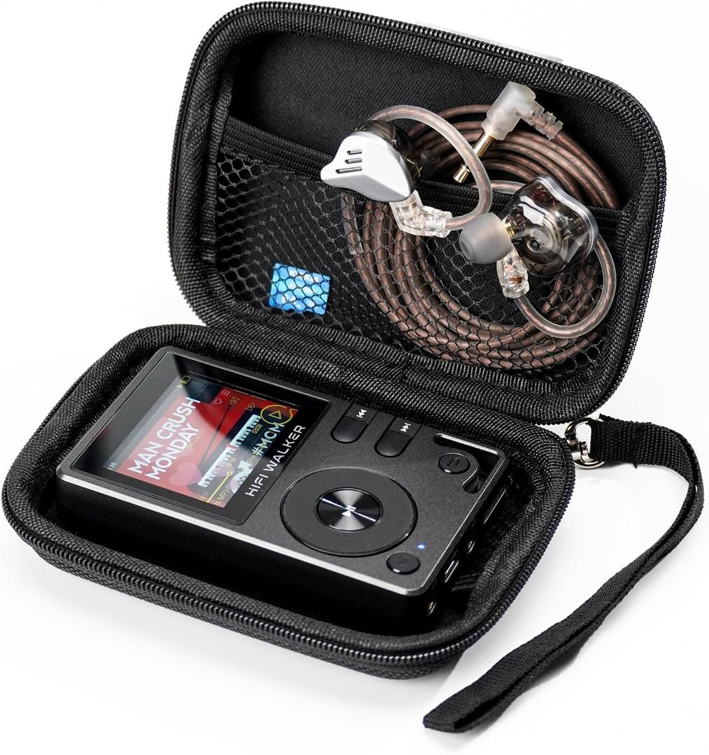 MP3 Player Case for HIFI WALKER H2/ H2 Touch/ G7/ G7 Mini and Other Music Players, 4.5inch Portable Hard EVA Case, Protective Travel Case for MP3 & MP4 Players, USB Cable, Earphones, Memory Cards