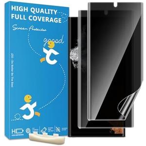 JZG 2 Pack Privacy Screen Protector for Samsung Galaxy S22 Ultra, Anti Spy S22 Ultra Soft Film With Fingerprint Compatibility, Bubble Free