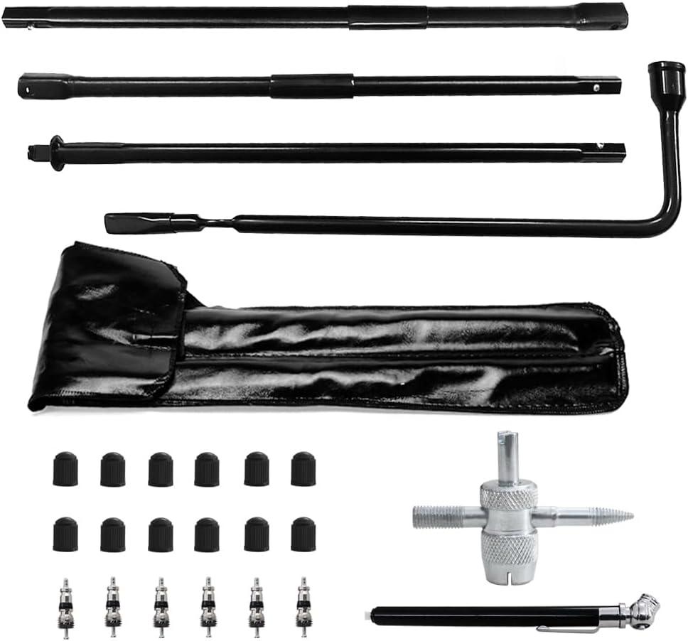 Spare Tire Removal Tool Kit Tire Lug Wrench Handle Replacement Set Fit For Chevrolet Colorado Chevy Hummer H3 Gmc Canyon (19mm)