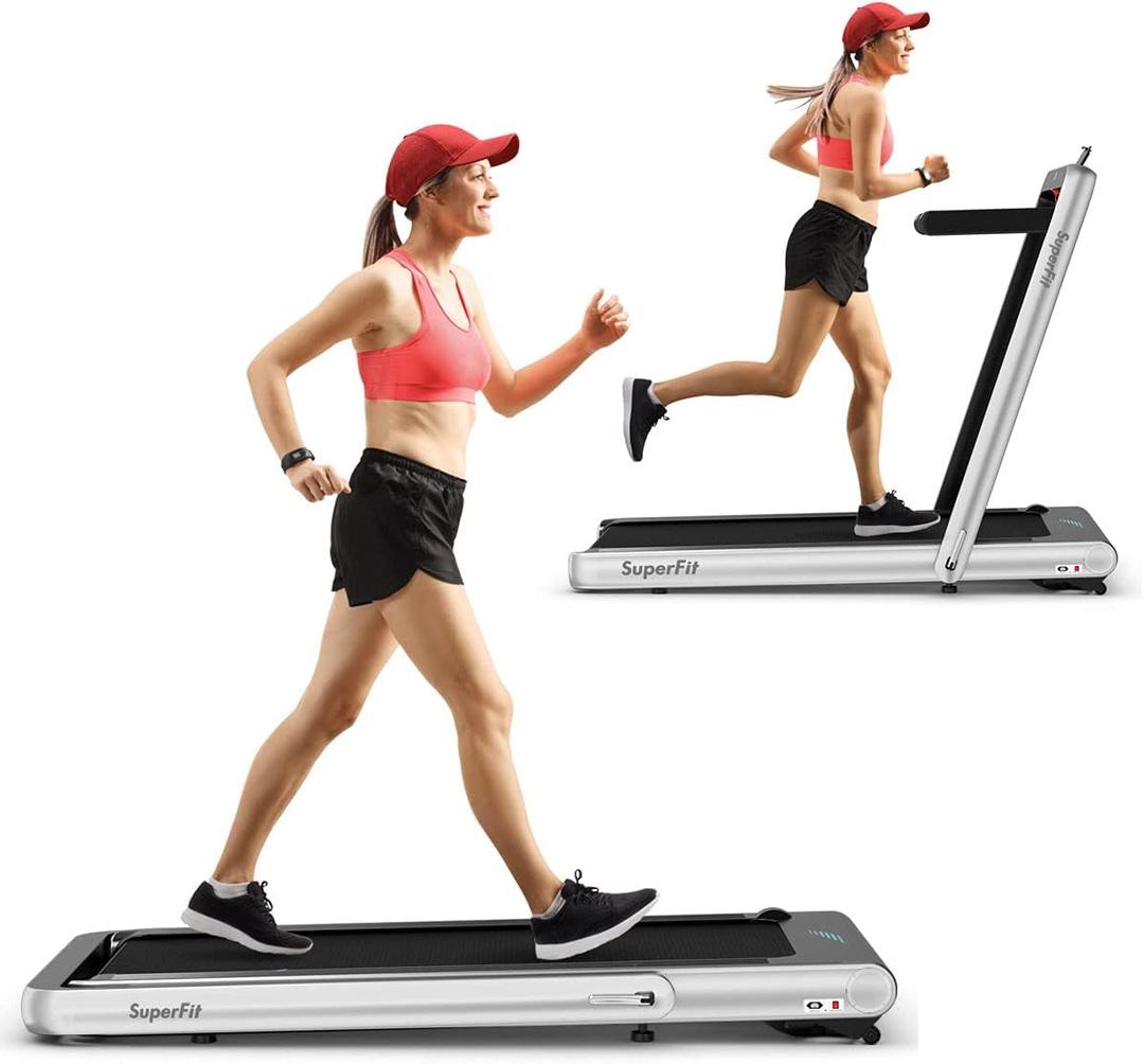 Walking Pad, 4.75HP Under Desk Treadmill with LED Touch Screen, App Control, Built-in Speaker & Handle, 2 in 1 Folding Compact Portable Treadmill for Home Small Space