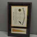 Picrit 11x17 Mahogany Brown Wood Diploma Frame with Tassel Holder for 8.5x11 Certificate/Degree Document with Tempered Glass, Black over Gold Mat