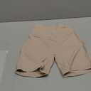 Sunzel Crossover Biker Shorts for Women, No Front Seam V High Waist Yoga Workout Gym Shorts with Tummy Control (Small, Beige)