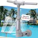 Patented Swimming Pool Fountains - Fit Inground & Above Ground Pool, Water Fun Waterfall Pool Jet Aerator Cooler, Extend Adjustable Pipe Pool Sprinkler Dual Spray Swimming-Pool Garden Decor