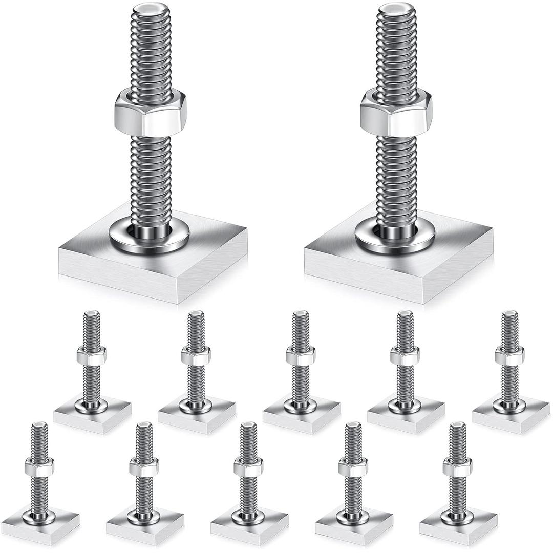 Zhengmy 12 Pcs T Slot Bolts M6 35 mm Square Head T Bolts for Roof Rack Stainless Steel Roof Rack Accessories Heavy Duty T Track Bolts with Nuts Washer Barrels Kit for Kayak Ski Bike Rail Carrier