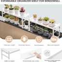1pc Small Narrow Tall Shelf for Windowsill Kitchen Organizer Stackable Shelves Bathroom Sill Thin Shelves for Narrow Spaces Counter Top Racks (White, L13.8-23.6'' * W5.9'' * H7.5'')