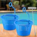 2Pcs 8" Pool Skimmer Basket with Handle, Universal Swimming Plastic Skimmer Replacement Basket for Inground Pool, Skim Filter Remove Leaves and Debris, Keep Hands Clean(White)