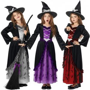 Morph Witch Costume Kids, Witch Costume For Girls, Halloween Costumes For Girls And Toddler (10-12 Years, Purple)