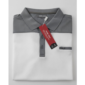 WORK IDEA Men's Polo Shirt Short Sleeve Breathable Work Shirts Golf Polo Tennis T-Shirt Tops 3XL