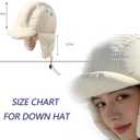 2 x Women Winter-Warm Down-Trapper-Caps Cold-Weather Earflap-Hats Inner-Caps Puffy-Lightweight Balaclava-Caps Medium (Beige)