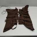 Medieval Pirate Boot Covers Men Women: Faux Leather Renaissance Boots Cover Steampunk Viking Costume Accessory for Halloween (One Size Women/Medium Men, Brown)