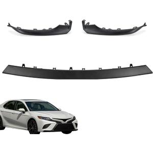 3Pcs Front Bumper Lower Grille Trim For 2018-2020 Toyota Camry SE XSE 18 19 20 Camry Front Lower Bumper Guard Middle & Left & Right Side 5312206040 (Matte Black)