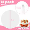 2 x 12 PCS White Cake Boards 8 Inch Cake Drums with 1/2-Inch Thick Smooth Edges for Multi Tiered Birthday Wedding Party Cakes Board. (8inch(12pack))